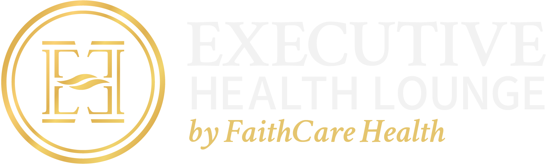 Executive Health Lounge by FaithCare Health White Logo
